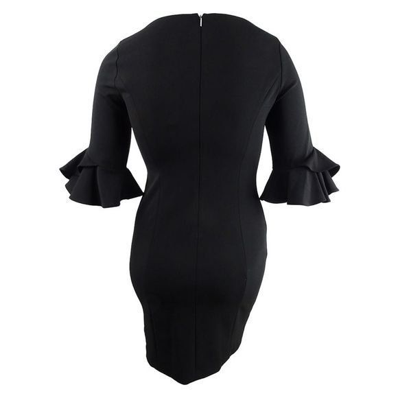 DKNY Women's Bell-Sleeve Sheath Dress - Black - Picture 3 of 3